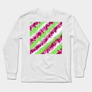Red and Green Splatter Distressed Long Sleeve T-Shirt